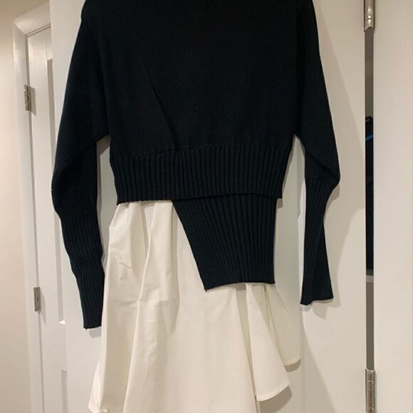 Avantlook Spliced Crewneck Sweater or Dress  - Blackwhite  size S - Picture 6 of 7